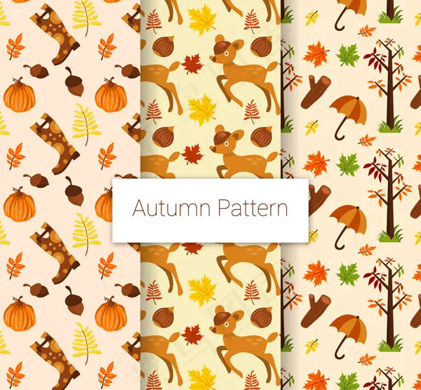 动植物无缝背景ai矢量模版下载