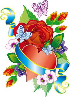 玫瑰与桃心装饰