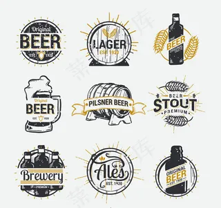 做旧效果啤酒标签