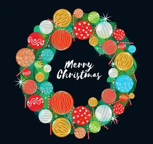 彩绘圣诞吊球花环