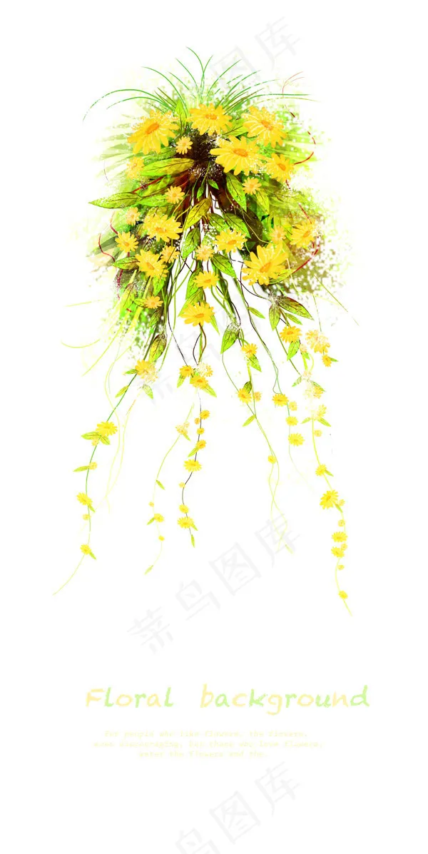 花与藤蔓装饰psd模版下载