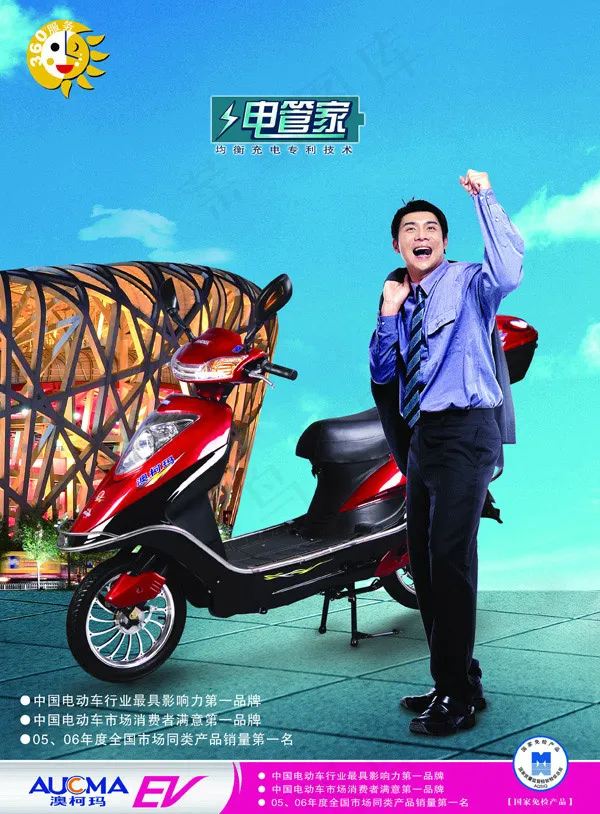 澳柯玛电动车(2480X3366(DPI:300))psd模版下载