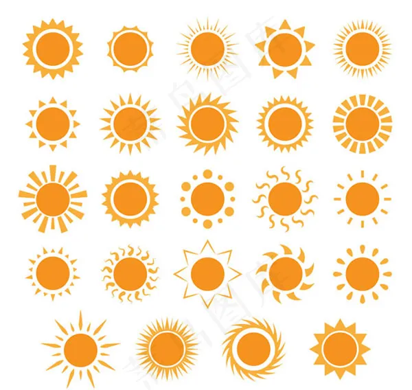 太阳图标矢量,免抠元素ai矢量模版下载