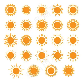 太阳图标矢量,免抠元素