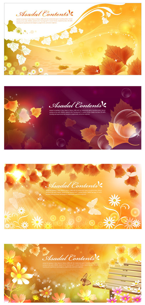 橙色枫叶背景,背景元素