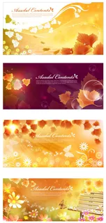 橙色枫叶背景,背景元素