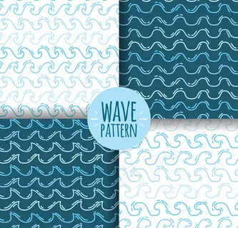 手绘海浪无缝背景