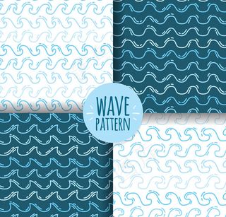 手绘海浪无缝背景