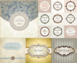 经典复古标签,免抠元素,背景元素