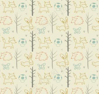 动植物无缝背景