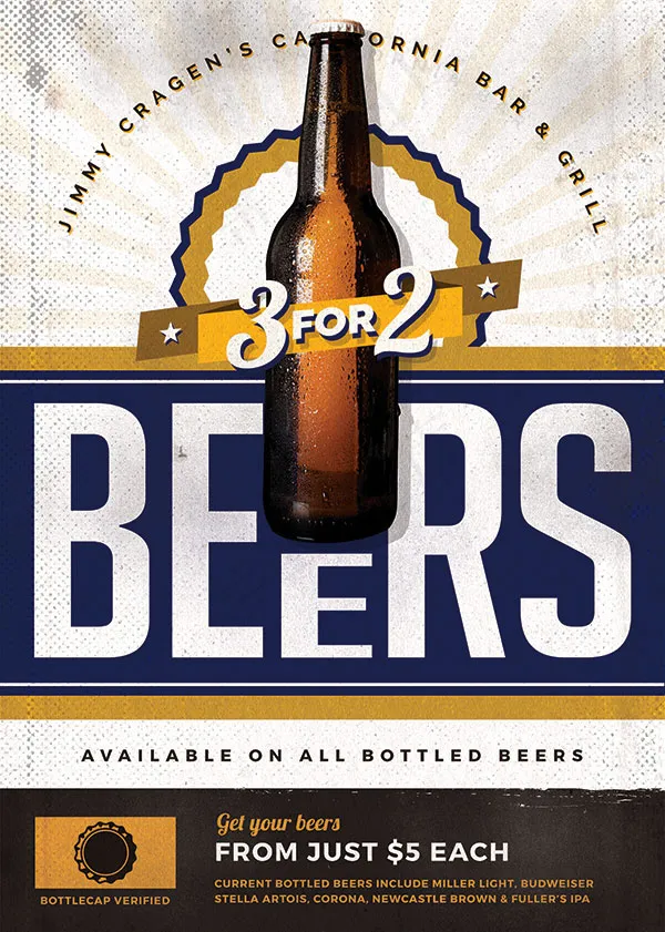 老式啤酒海报(1819X2551(DPI:300))psd模版下载