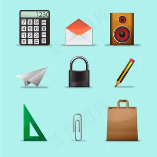 卡通实用图标,免抠元素