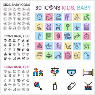 简约线性图标,免抠元素