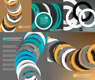 层叠多彩圆环背景