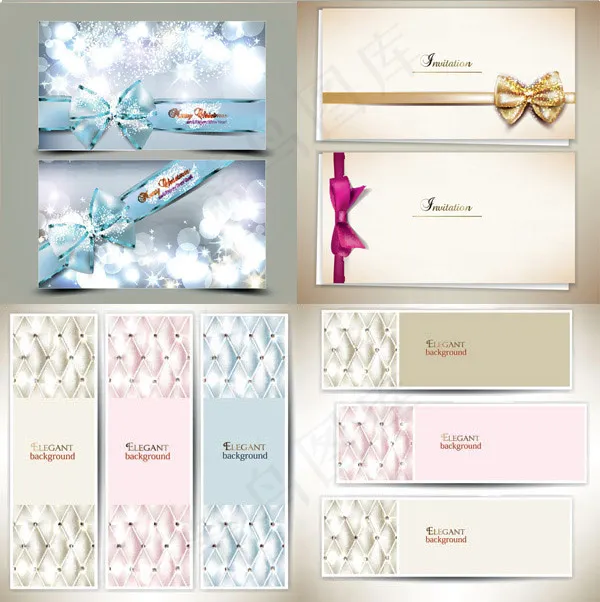 圣诞贺卡和横幅eps,ai矢量模版下载