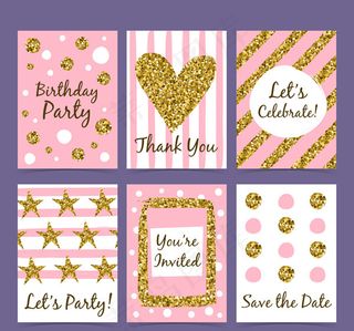 金色亮片装饰卡片