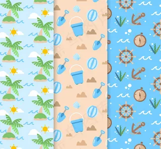 度假元素无缝背景