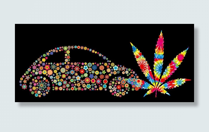 花朵组成的汽车