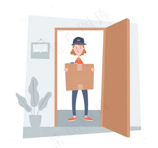 配送快递的女子