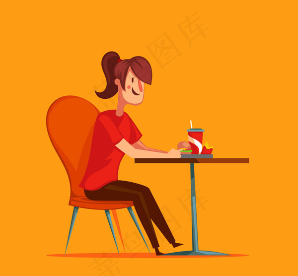 独自用餐的女子