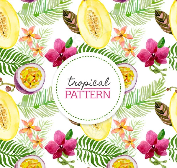 花卉水果无缝背景