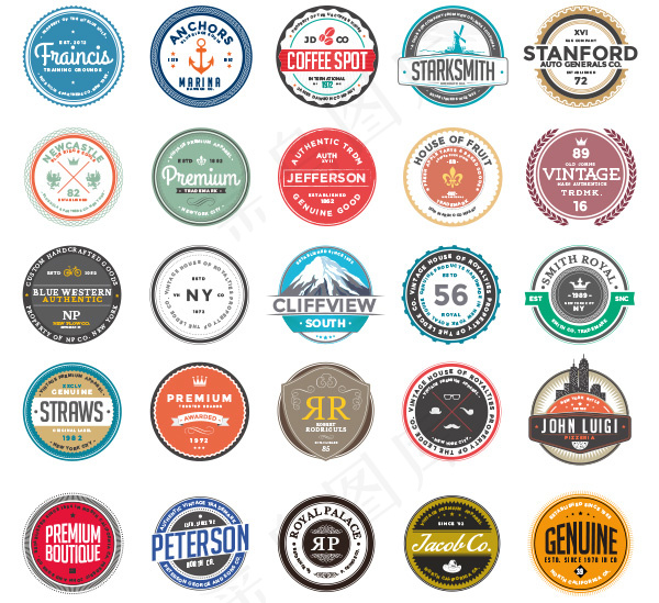 圆形品质标签,免抠元素