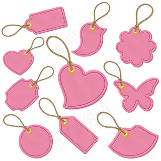 粉色吊牌矢量