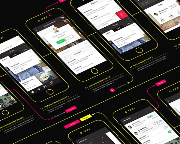 App线框样机(4000X3200(DPI:72))psd模版下载