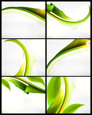 绿色动感线条背景,背景元素