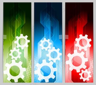 齿轮主题旗帜背景
