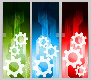 齿轮主题旗帜背景
