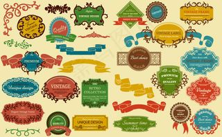 复古标签标贴,免抠元素