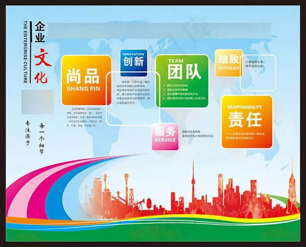 企业文化展板psd模版下载