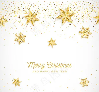 圣诞新年雪花贺卡