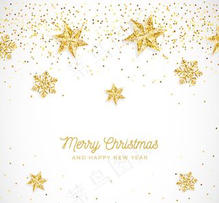 圣诞新年雪花贺卡