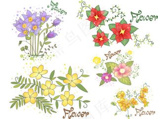 花卉植物图案,免抠元素