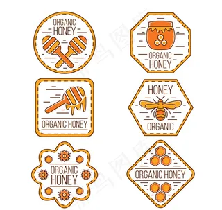 有机蜂蜜标签,免抠元素