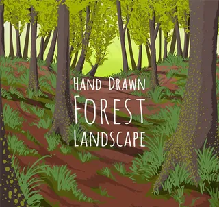 手绘森林风景