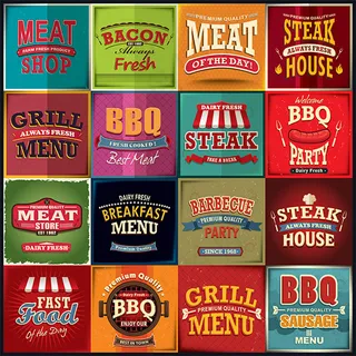 烧烤BBQ图标,免抠元素