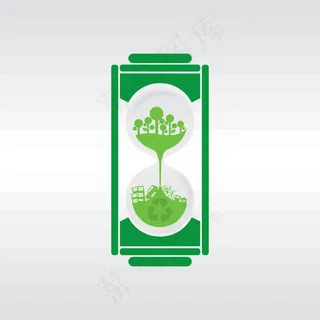 绿色环保电池图标,免抠元素