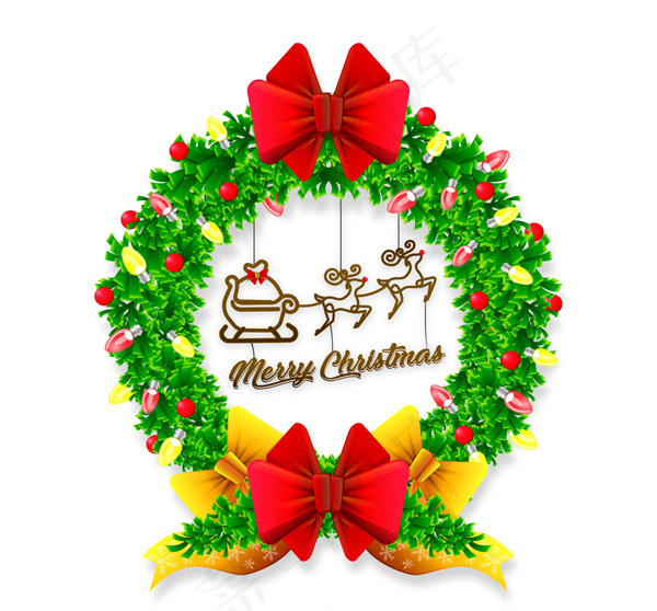 圣诞节花环和彩灯