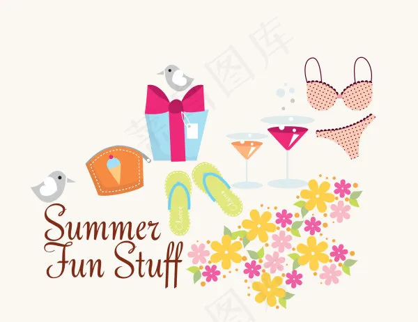 夏日风情eps,ai矢量模版下载