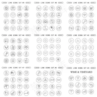 线性图标矢量,免抠元素