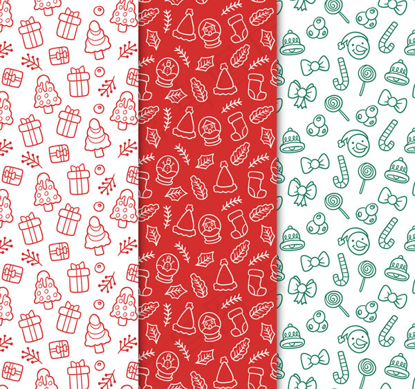 圣诞元素无缝背景