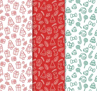 圣诞元素无缝背景