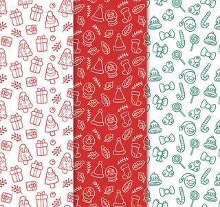 圣诞元素无缝背景