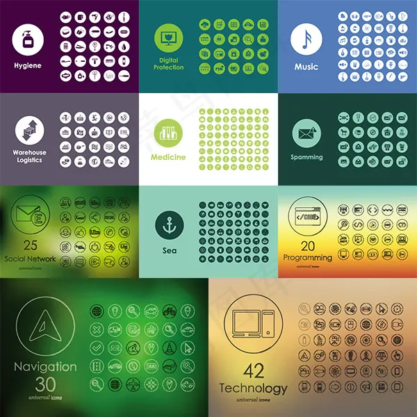 时尚简约图标,免抠元素,背景元素eps,ai矢量模版下载