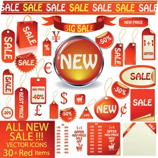 红色销售图标,免抠元素