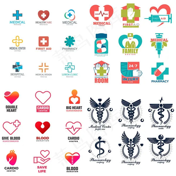 医药主题LOGOai矢量模版下载