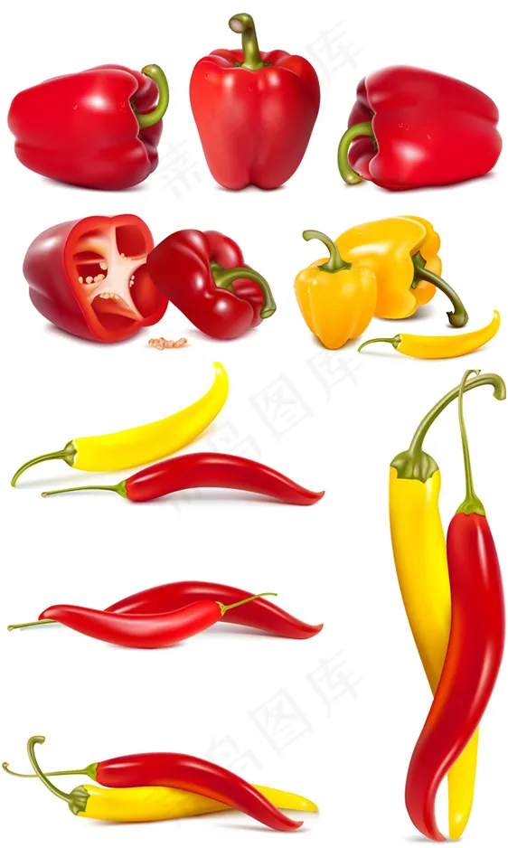 辣椒青椒蔬菜eps,ai矢量模版下载